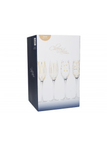 Mikasa Cheers Metallic Gold Set Of 4 Flute Glasses