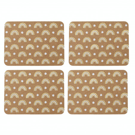 Creative Tops Cork Placemats, Set of 4, Rainbow Design