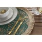 Creative Tops Hessian Placemats, Set of 4, Green Leaf