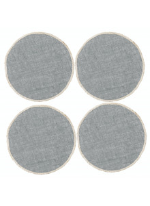 Creative Tops Round Jute Placemats, Set of 4, Grey