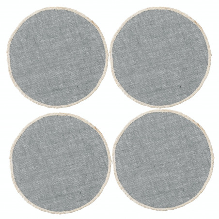 Creative Tops Round Jute Placemats, Set of 4, Grey