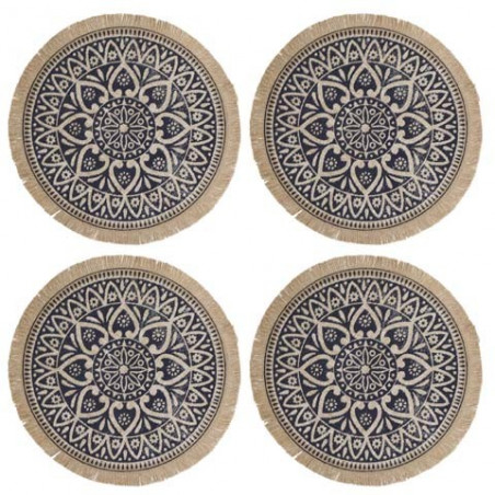 Creative Tops Set of 4 Jute Placemats with Mandala Design