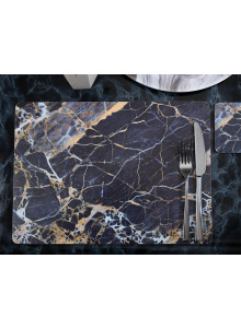 Creative Tops Navy Marble Design Pack Of 4 Large Premium Placemats