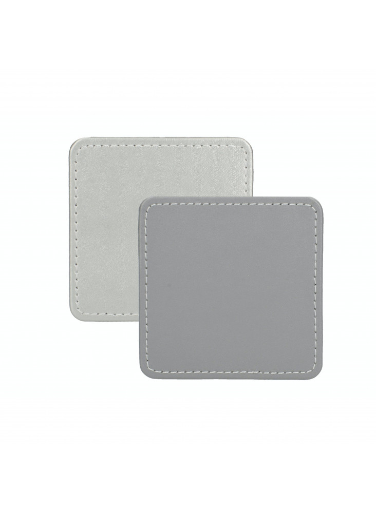 Creative Tops Naturals Premium Pack Of 4 Faux Leather Coasters Metalic Silver