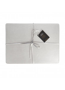 Creative Tops Naturals Premium Pack Of 4 Faux Leather Placemats Metalic Silver