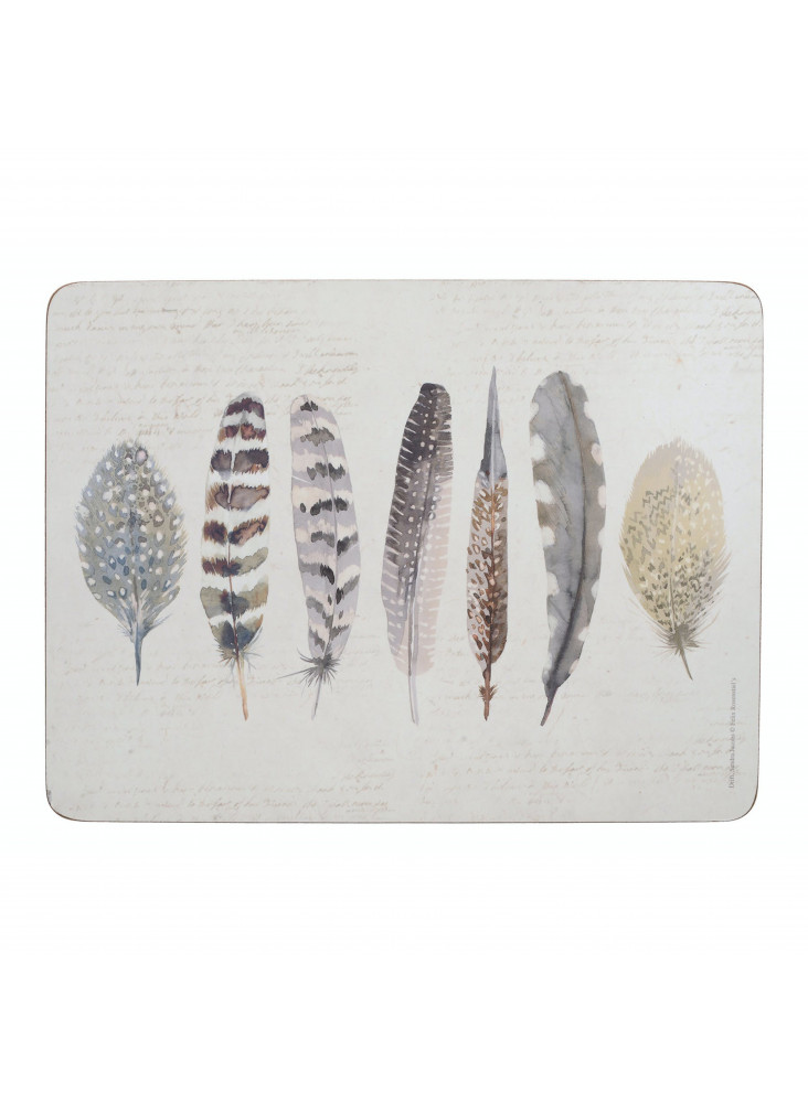 Creative Tops Feathers Pack Of 6 Premium Placemats