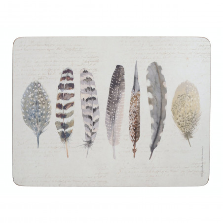 Creative Tops Feathers Pack Of 6 Premium Placemats