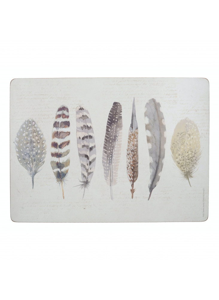 Creative Tops Feathers Pack Of 4 Large Premium Placemats