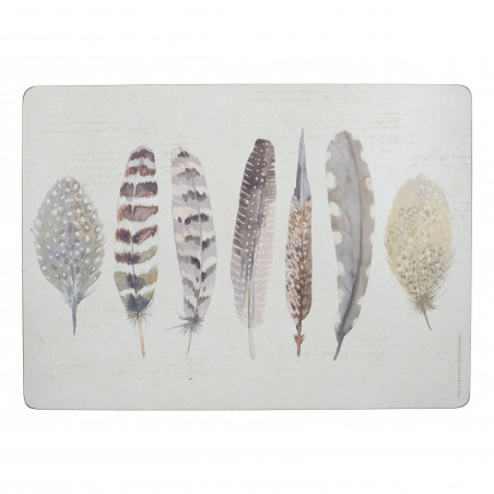 Creative Tops Feathers Pack Of 4 Large Premium Placemats