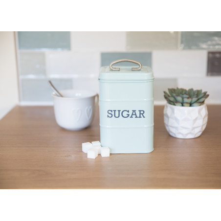 Living Nostalgia Vintage Blue Sugar Tin