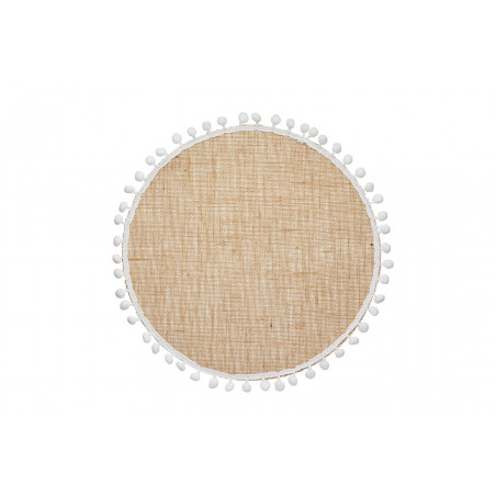 Natural Elements Set of 4 Woven Hessian Jute Round Table Mats, 38cm