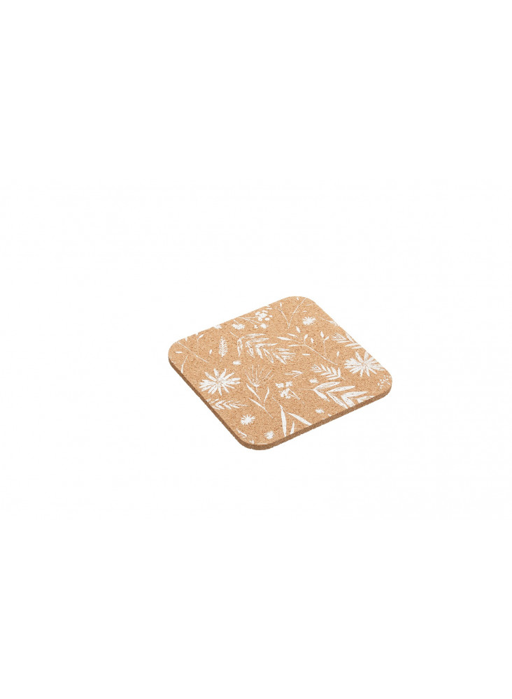 Natural Elements Set of 4 Biodegradable Cork Coasters, 12 x 12cm