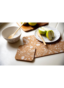 Natural Elements Set of 4 Biodegradable Cork Coasters, 12 x 12cm