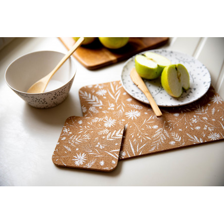 Natural Elements Set of 4 Biodegradable Cork Coasters, 12 x 12cm