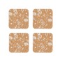 Natural Elements Set of 4 Biodegradable Cork Coasters, 12 x 12cm