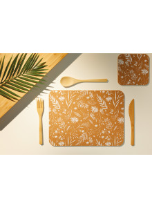 Natural Elements Set of 4 Biodegradable Cork Placemats, 21.5 x 19cm