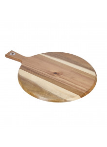 Natural Elements Acacia Wood Round Serving Paddle Board