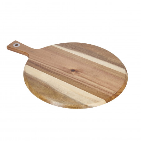 Natural Elements Acacia Wood Round Serving Paddle Board