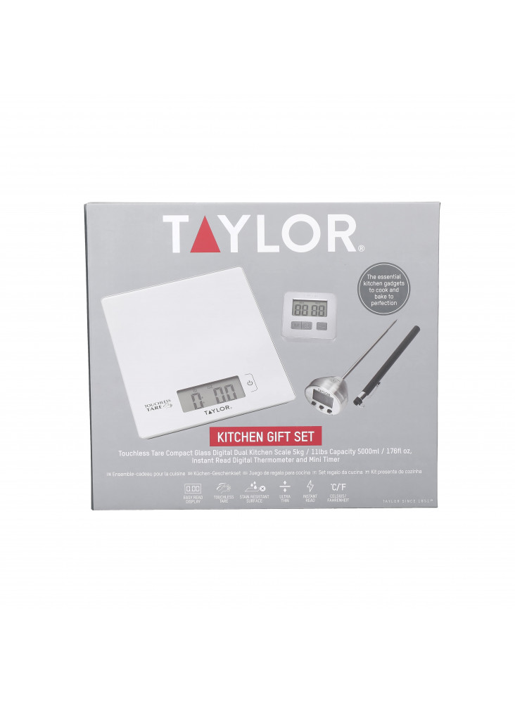 Taylor Kitchen Scales, Digital Thermometer & Timer Gift Set 