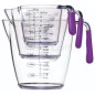 Colourworks 3 Piece Purple Acrylic Measuring Jug Set