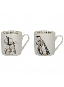 Victoria And Albert Alice In Wonderland Set of 2 His And Hers Can 350ml Mugs