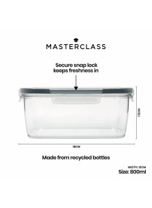 MasterClass Eco Snap 800ml Rectangular Food Storage Container