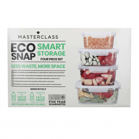 MasterClass Recycled Eco Snap Food Storage Container with Divider, 800 ml