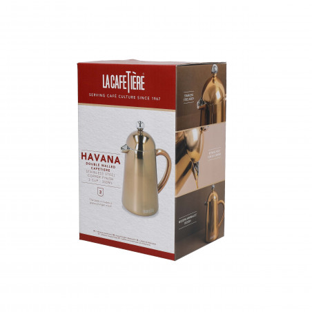 La Cafetière Havana Double-Walled Cafetiere, 3-Cup, Copper