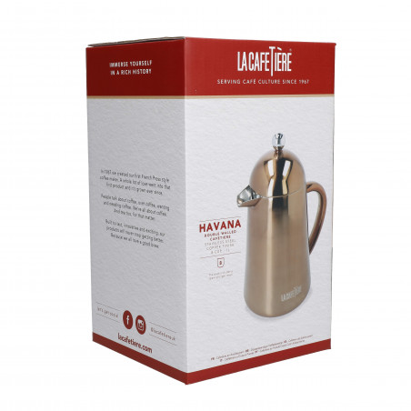 La Cafetière Havana Double Walled Cafetiere, 8-Cup, Copper