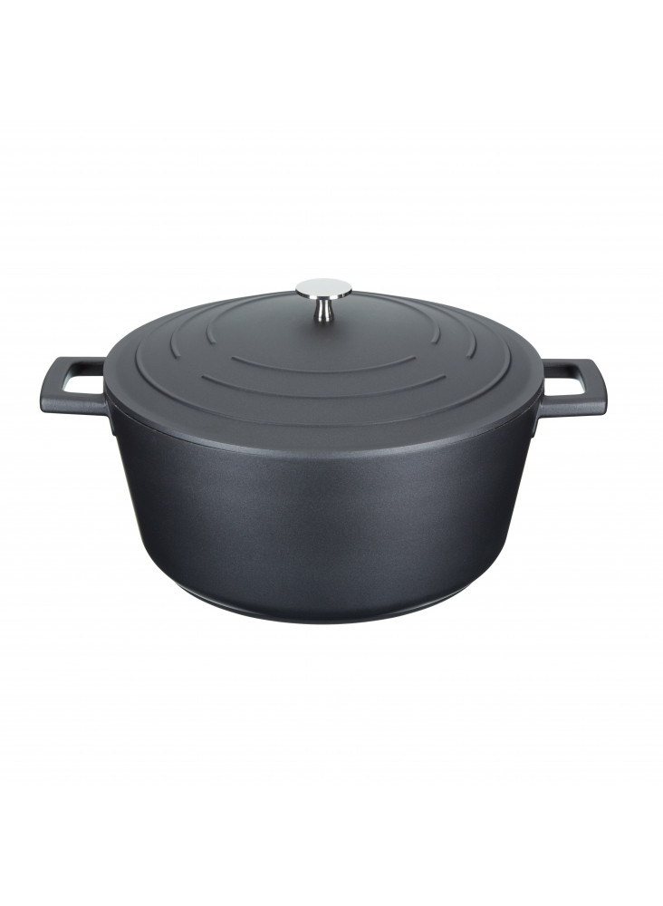 MasterClass Cast Aluminium 5 Litre Casserole Dish - Black