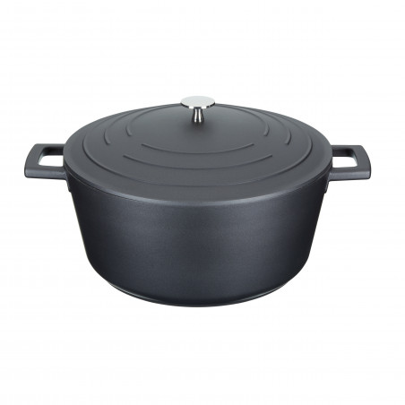 MasterClass Cast Aluminium 5 Litre Casserole Dish - Black