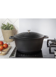 MasterClass Cast Aluminium 5 Litre Casserole Dish - Black