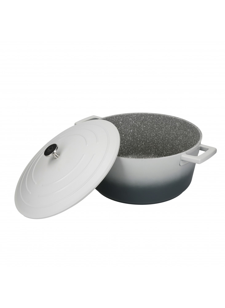 MasterClass Casserole Dish with Lid, Large 5L/28 cm, Lightweight Cast  Aluminium, Induction Hob and Oven Safe, Grey Ombre
