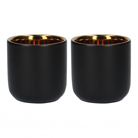 La Cafetière Double Black & Gold Insulated Espresso Cups