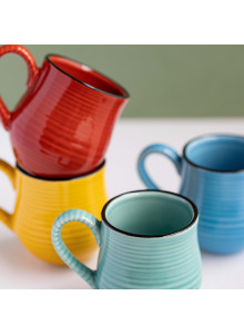 La Cafetière Mysa Set Of Four Colourful Ceramic Espresso Mugs