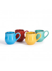 La Cafetière Mysa Set Of Four Colourful Ceramic Espresso Mugs