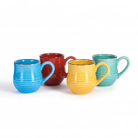 La Cafetière Mysa Set Of Four Colourful Ceramic Espresso Mugs