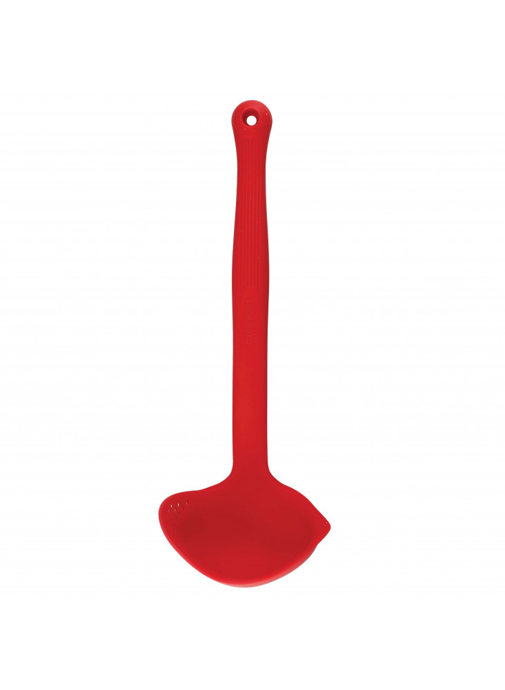 Colourworks Red Silicone Ladle with Pouring and Straining Lips