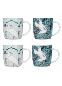 KitchenCraft Barrel Mug Set - Exotic Crane Design