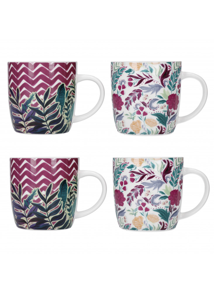 KitchenCraft Barrel Mug Set - Exotic Floral Design