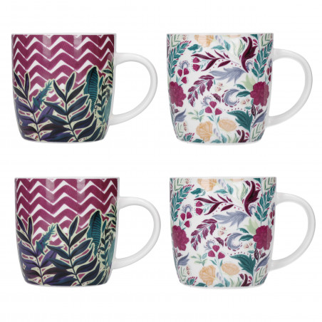 KitchenCraft Barrel Mug Set - Exotic Floral Design