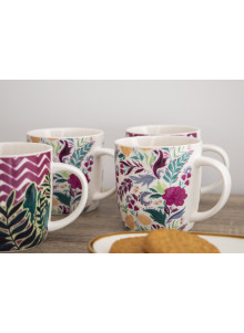 KitchenCraft Barrel Mug Set - Exotic Floral Design