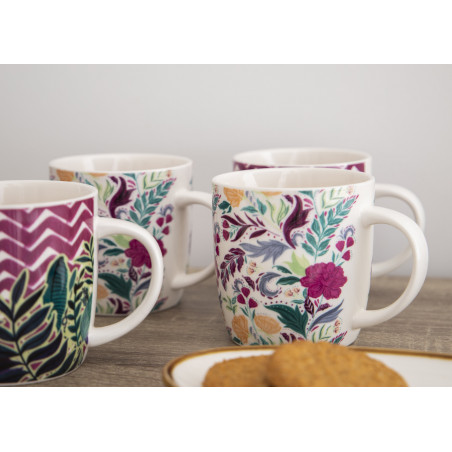 KitchenCraft Barrel Mug Set - Exotic Floral Design