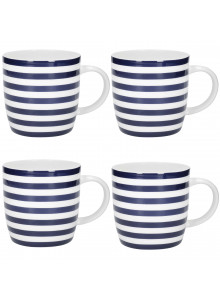 KitchenCraft Barrel Mug Set - Nautical Stripe Design