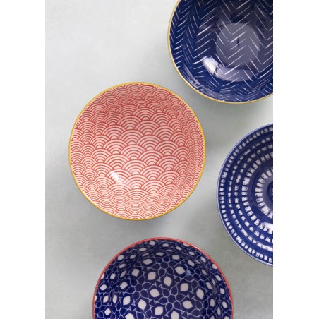 KitchenCraft Set of 4 Bowls - Blues Design