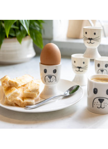 KitchenCraft Set Of 4 Egg Cups - Cat and Dog