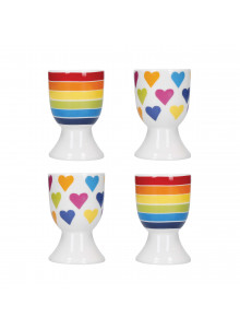 KitchenCraft Set Of 4 Egg Cups - Rainbow