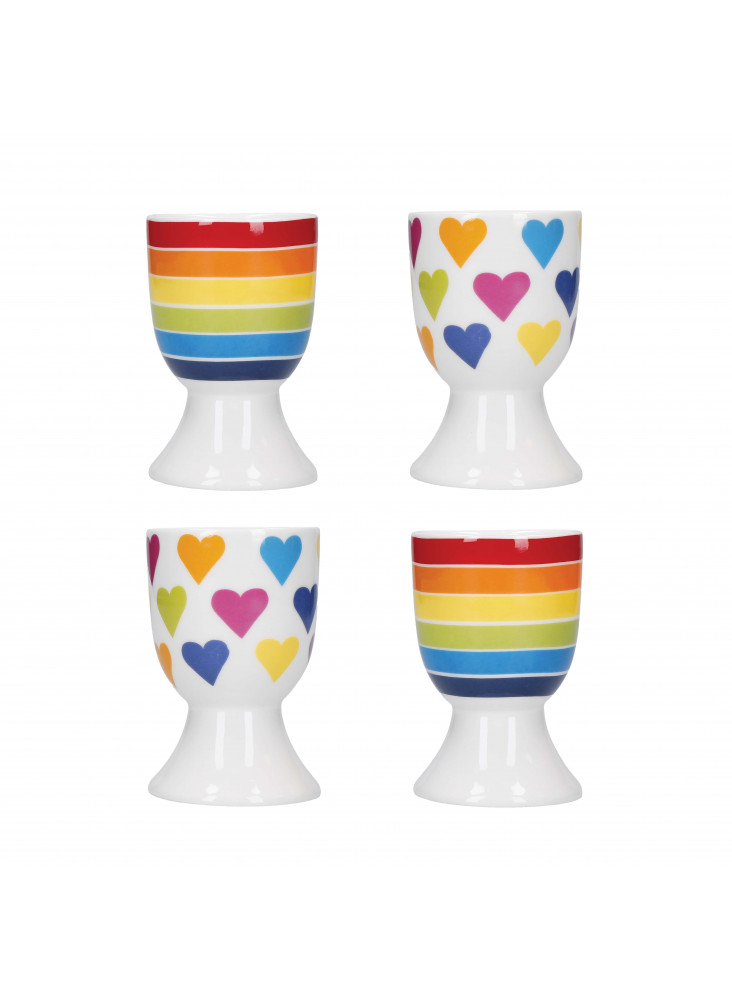 KitchenCraft Set Of 4 Egg Cups - Rainbow