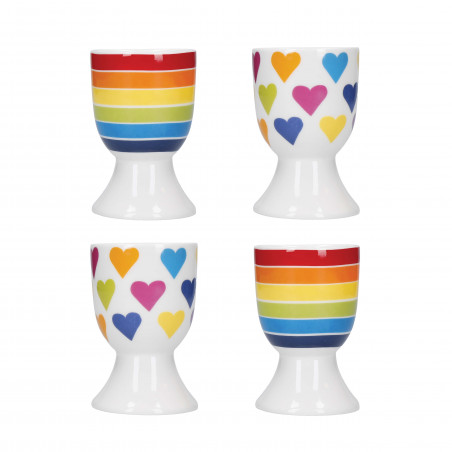 KitchenCraft Set Of 4 Egg Cups - Rainbow