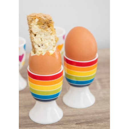 KitchenCraft Rainbow Stripe Egg Cup